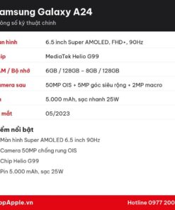 Thông số kỹ thuật Samsung Galaxy A24