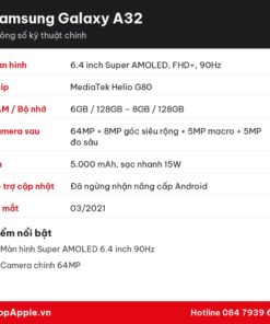 Thông số kỹ thuật Samsung Galaxy A32