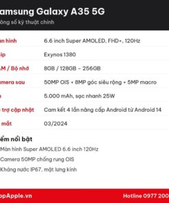 Thông số kỹ thuật Samsung Galaxy A35 5G