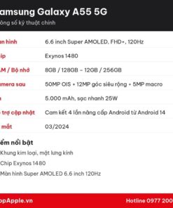 Thông số kỹ thuật Samsung Galaxy A55 5G