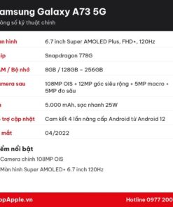Thông số kỹ thuật Samsung Galaxy A73 5G