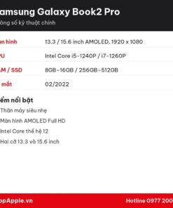 Thông số kỹ thuật Samsung Galaxy Book2 Pro