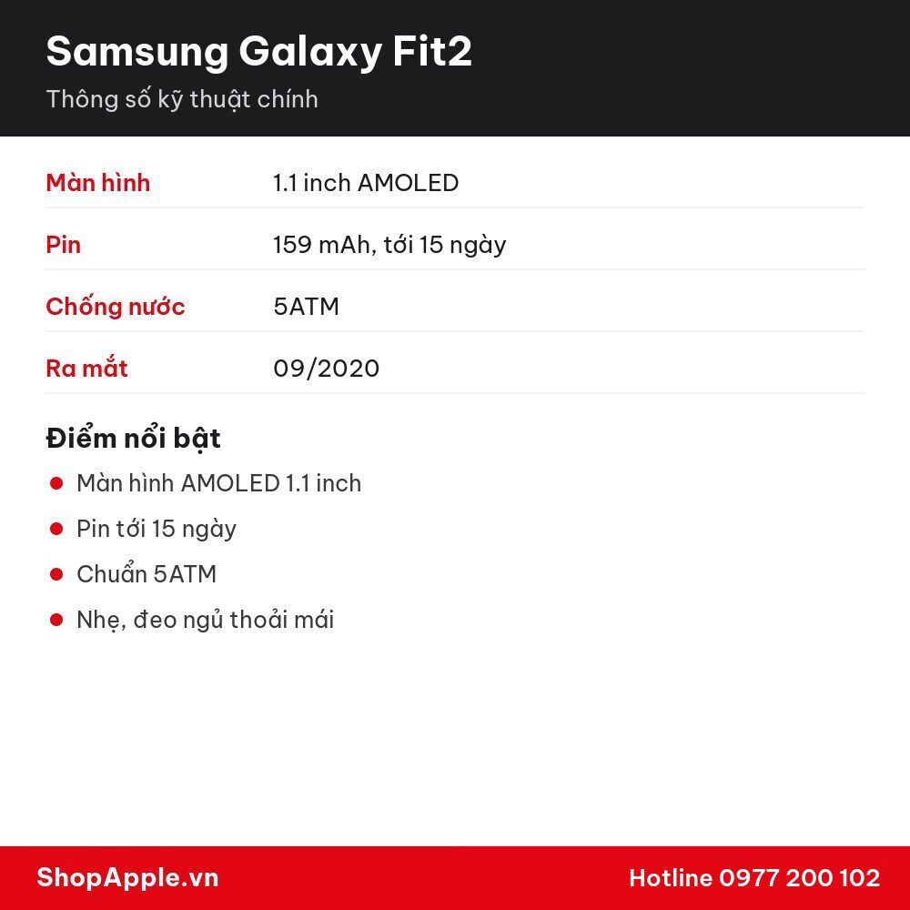 Thông số kỹ thuật Samsung Galaxy Fit2