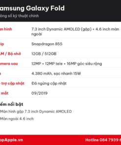 Thông số kỹ thuật Samsung Galaxy Fold