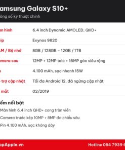 Thông số kỹ thuật Samsung Galaxy S10+