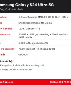 Thông số kỹ thuật Samsung Galaxy S24 Ultra 5G