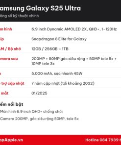 Thông số kỹ thuật Samsung Galaxy S25 Ultra