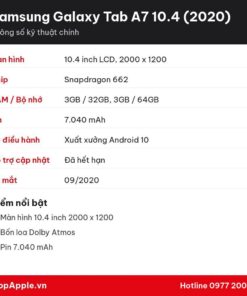 Thông số kỹ thuật Samsung Galaxy Tab A7 10.4 (2020)