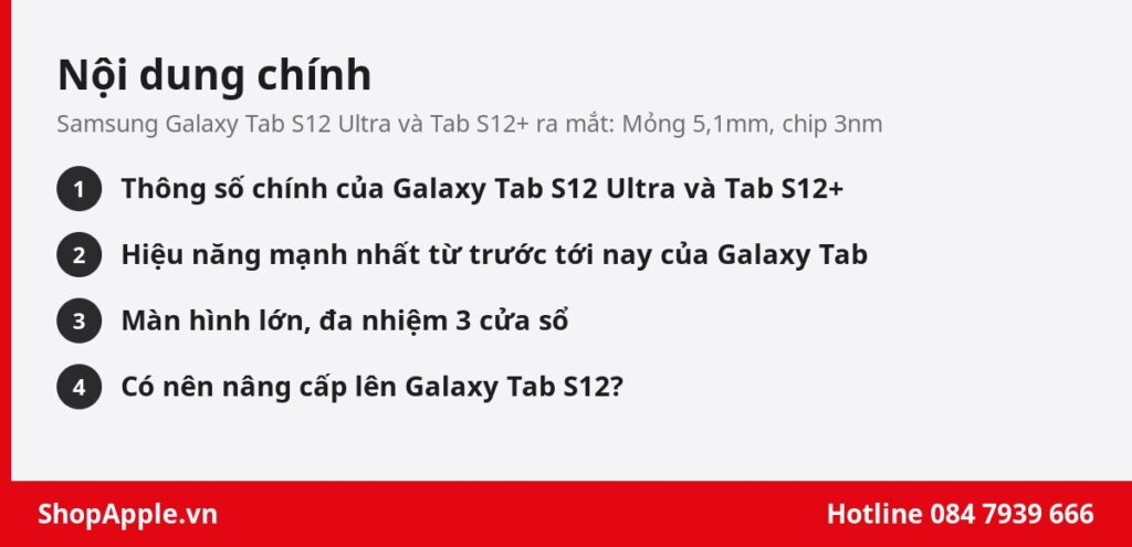 Nội dung chính: Samsung Galaxy Tab S12 Ultra và Tab S12+ ra mắt: Mỏng 5,1mm, chip 3nm