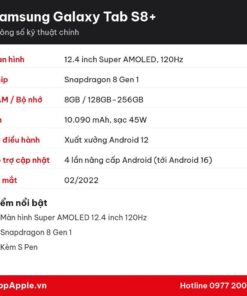 Thông số kỹ thuật Samsung Galaxy Tab S8+