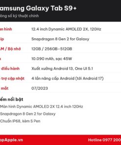 Thông số kỹ thuật Samsung Galaxy Tab S9+