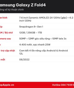 Thông số kỹ thuật Samsung Galaxy Z Fold4