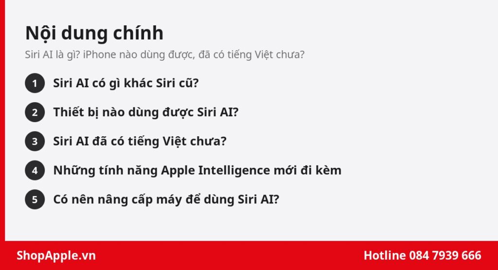 Nội dung chính: Siri AI là gì? iPhone nào dùng được, đã có tiếng Việt chưa?