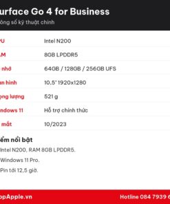 Thông số kỹ thuật Surface Go 4 for Business