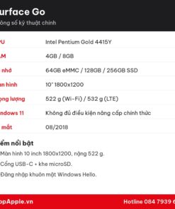 Thông số kỹ thuật Surface Go