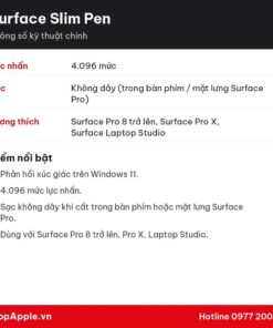 Thông số kỹ thuật Surface Slim Pen