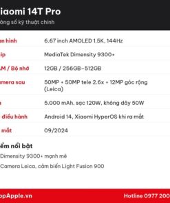 Thông số kỹ thuật Xiaomi 14T Pro