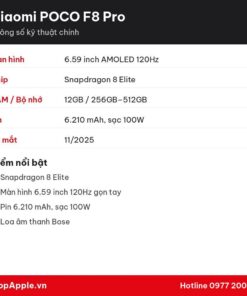 Thông số kỹ thuật Xiaomi POCO F8 Pro