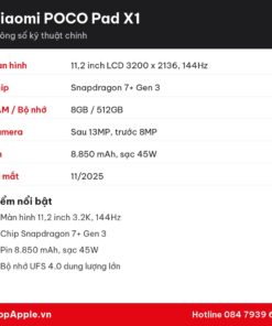 Thông số kỹ thuật Xiaomi POCO Pad X1