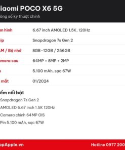 Thông số kỹ thuật Xiaomi POCO X6 5G