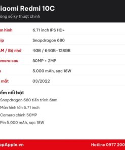 Thông số kỹ thuật Xiaomi Redmi 10C
