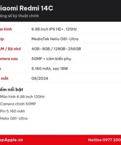 Thông số kỹ thuật Xiaomi Redmi 14C