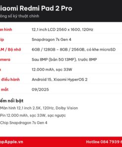 Thông số kỹ thuật Xiaomi Redmi Pad 2 Pro