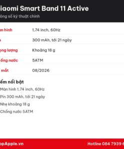 Thông số kỹ thuật Xiaomi Smart Band 11 Active