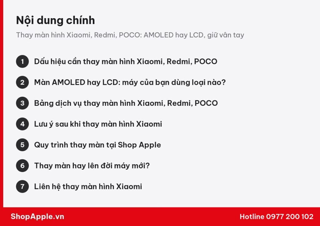 Tóm tắt nội dung: Thay màn hình Xiaomi, Redmi, POCO: AMOLED hay LCD, giữ vân tay